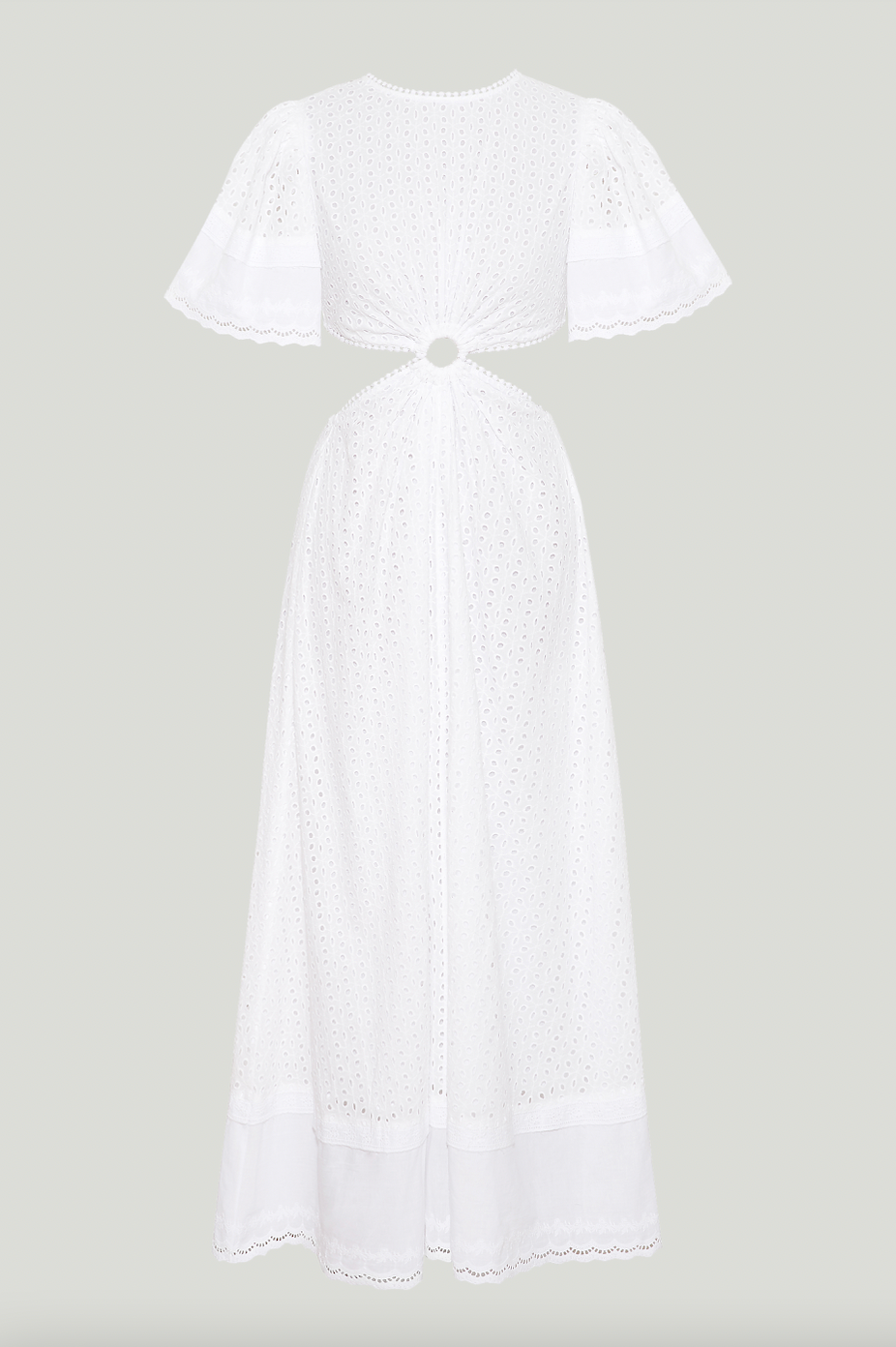 MAIA BERGMAN The Caro dress is back and better than ever! Our most beloved style, this stunning dress features puff sleeves, waist cut-outs, and a laced open back. Made in cotton eyelet, the Caro dress is sophisticated, modern, and romantic, all rolled into one. Perfect for summer events and beyond, this dress is truly a hero.